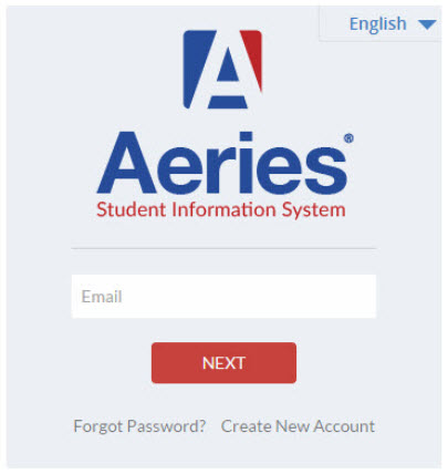 image of parent portal log in screen